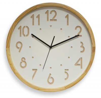 Horloge murale analogique Oslo silence - &Oslash; 41 cm - coloris bois clair