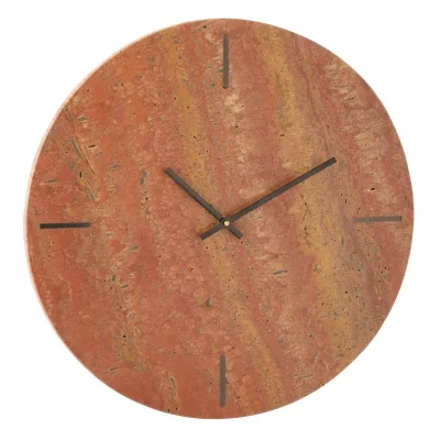 Horloge Murale en Marbre ""Eula"" 41cm Terracotta