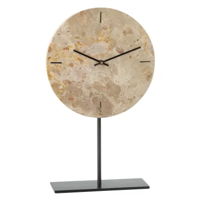 Horloge Murale en Marbre ""Eula"" 44cm Beige