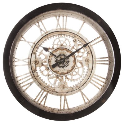 Horloge murale ""m&eacute;ca"" 61cm noir