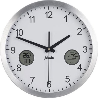ST. LEONHARD Horloge murale radio-pilot&eacute;e avec station m&eacute;t&eacute;o int&eacute;gr&eacute;e et capteur ext&eacute;rieur