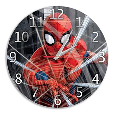 Horloge murale reloj de pared brillo spiderman 001 marvel negro