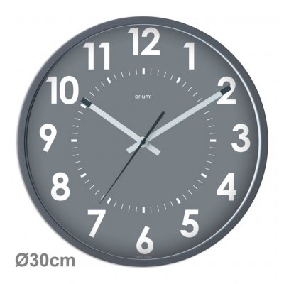 Horloge murale silencieuse &agrave; quartz - diam&egrave;tre 30 cm - aluminium