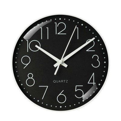 Horloge Murale Silencieuse Moderne 21cm pour Bureau ou Salon Noir