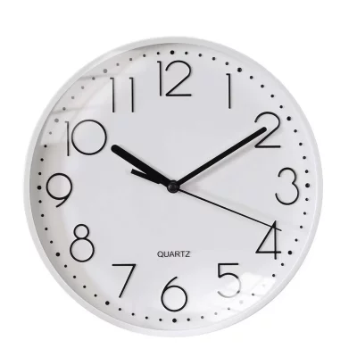 Horloge Murale Silencieuse Moderne 26cm Pour Bureau Ou Salon Blanc