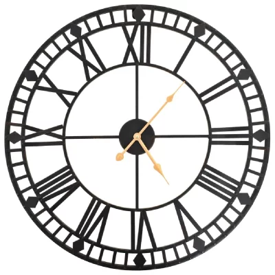 Horloge murale vintage avec mouvement &agrave; quartz m&eacute;tal 60 cm xxl