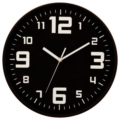 Horloge Pendule Murale silencieuse - Diam&egrave;tre 30 cm - Coloris Noir