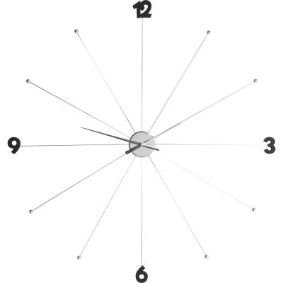 Horloge umbrella chrome et noir kare design