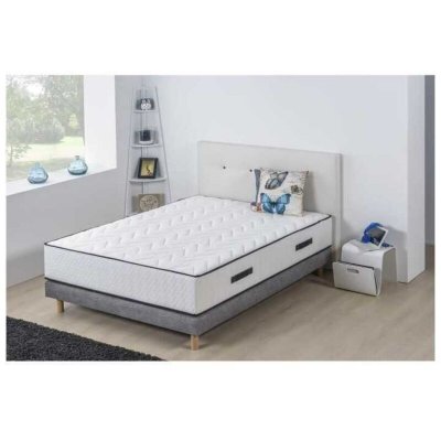 DEKO DREAM Hotel Seasons Ensemble Matelas + Sommier 140x190 Cm - Mousse - 25 Cm - 5 Zones -