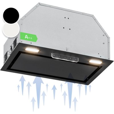 KLARSTEIN Hotte aspirante encastr&eacute;e  Camila - 52 cm - 397 m&sup3;/h - LED - A++ - Inox Noir 