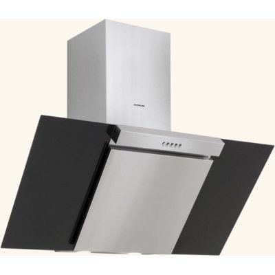 SILVERLINE Hotte cuisine murale  KIM inox et verre noir 90 cm