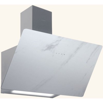 SILVERLINE Hotte cuisine murale STRONG c&eacute;ramique blanc marbr&eacute; 80 cm
