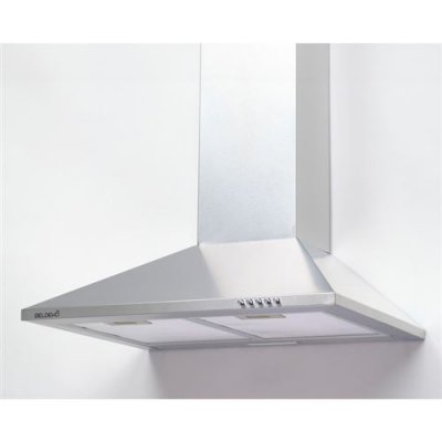 BELDEKO hotte de cuisine d&eacute;corative inox 60cm - pyramide 338 m3/h - evacuation ou recyclage 