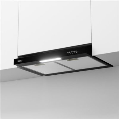 CIARRA Hotte Encastrable 60cm Avec Filtre A Charbon 220m3/h Recyclage 3 Vitesses Noir- 903BK60+001 - Noir