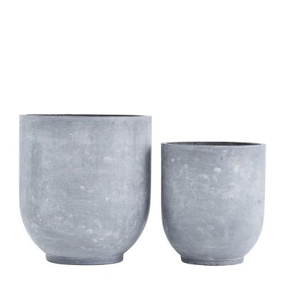 HOUSE DOCTOR  - Gard Pots &agrave; plantes, gris clair (set de 2)