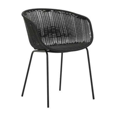 HOUSE DOCTOR  - Hapur Fauteuil en osier, noir / noir