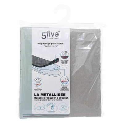 5FIVE SIMPLY SMART Housse &agrave; repasser 3 couches en coton - Gris