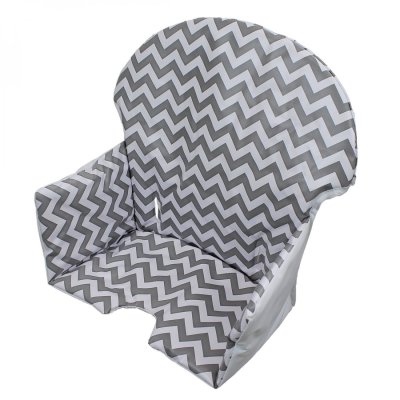 MONSIEUR BEBE Housse d'assise pour chaise haute b&eacute;b&eacute; enfant gamme D&eacute;lice - Zig zag gris