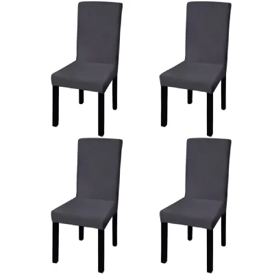 VIDAXL Housse de chaise droite extensible 4 pcs anthracite  Anthracite