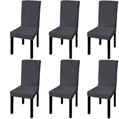 VIDAXL Housse de chaise droite extensible 6 pcs anthracite  Anthracite