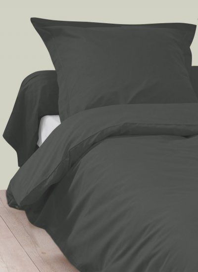 NON RENSEIGNE Housse de couette 100% coton anthracite 240x220 cm - Tradilinge