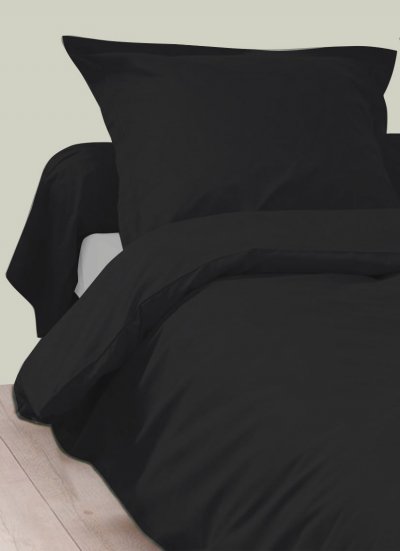 TRADILINGE Housse de couette 100% coton noir 260x240 cm -  - Noir
