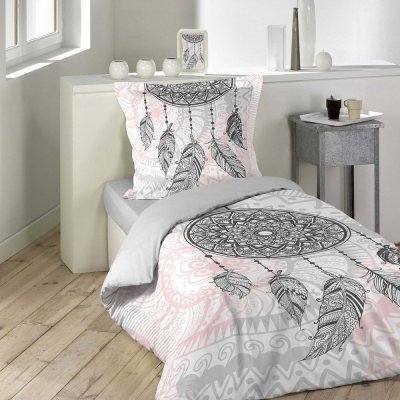 DOUCEUR D INTERIEUR Housse de couette 140x200 Namaste + 1 taie 100% coton