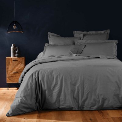AC DECO Housse De Couette 2 Personnes 240 X 220 Cm Gris Souris