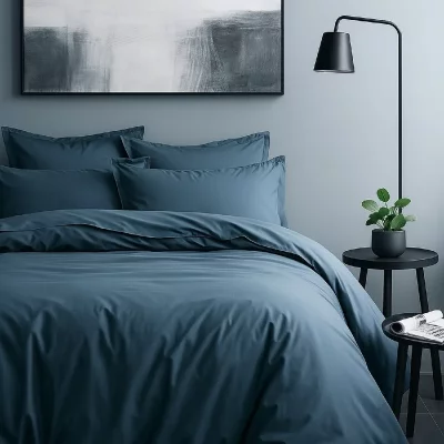 HOUSSE DE REVE Housse de couette 220x240 + 2 taies d'oreiller 63x63 cm satin de coton horizon