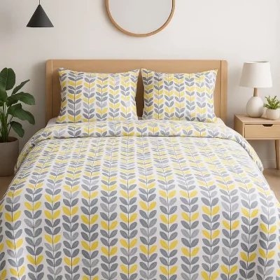 CALITEX Housse de couette 220x240 cm + 2x taies d'oreiller 63x63 cm coton cabane