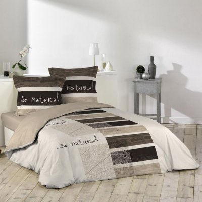DOUCEUR D INTERIEUR Housse de couette 240x260 + 2 taies So Natural coton Gris