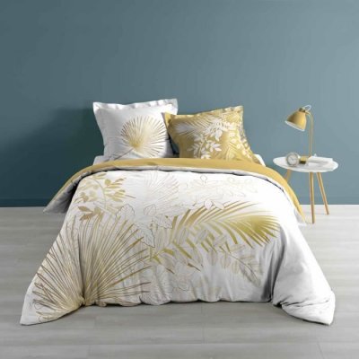 DOUCEUR D INTERIEUR Housse de couette 260 x 240 cm coton 57 fils Strassy Blanc - Blanc
