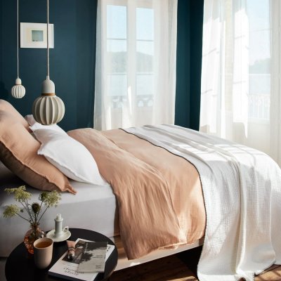 MADURA Housse de couette 260x240 cm  P&ecirc;che ros&eacute; - lou - P&ecirc;che ros&eacute;