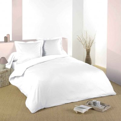 LOVELY CASA Housse de couette blanc uni Taille 260x240cm Coloris Blanc