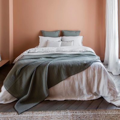 MADURA Housse de couette CARLINA blanc pur et bourdon noir - BLANC