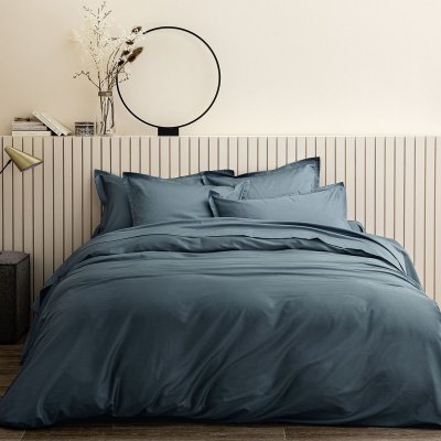 ANNE DE SOLENE Housse de couette coton 200x200 cm min&eacute;ral