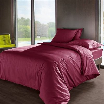 LABELLISM Housse de couette coton 80 fils 140 x 200 cm - Aubergine