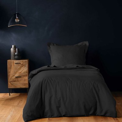 HOMEMAISON Housse de couette coton INTIMITY 140x200 charbon