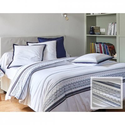 BECQUET Housse de couette CUPTEA bleu marine en percale de coton
