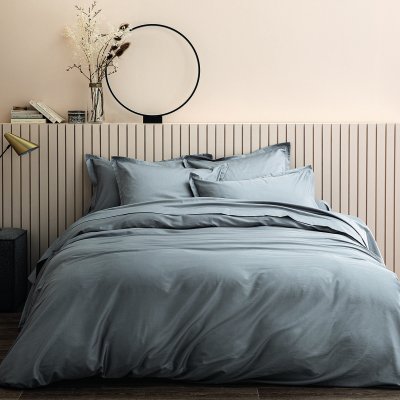 ANNE DE SOLENE Housse de couette Eclat 240x220cm argent Satin coton 120F