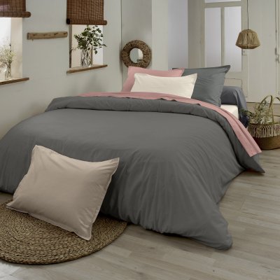 HOME MAISON Housse de couette en 100% coton biologique - Bronze - 260 x 240 cm
