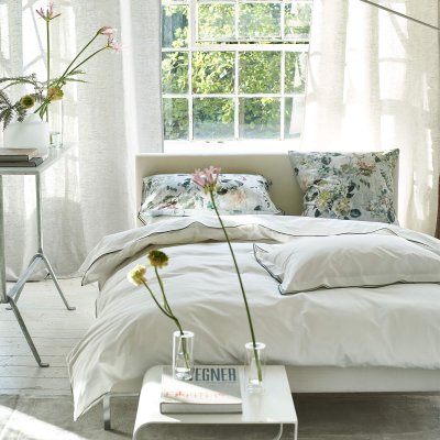Housse de couette en percale de coton Astor Forest sage 140x200 cm