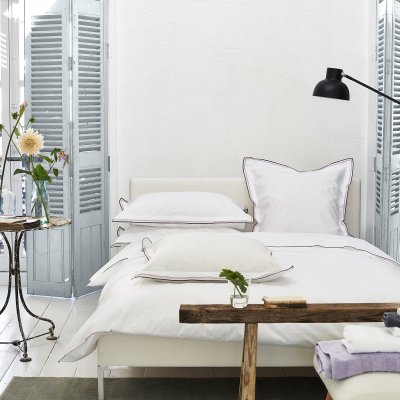 Housse de couette en percale de coton Astor Rose et Muscade 260x240 cm