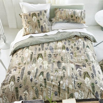 DESIGNERS GUILD Housse de couette en percale de coton Quill Natural 140x200 cm