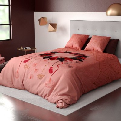 LES ATELIERS DU LINGE Housse De Couette Et Taie D'oreiller 100% Coton 47 Fils Cancan Dream