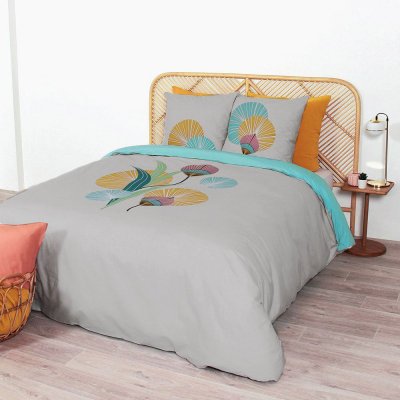 HOUSSE DE REVE Housse de couette et taie d'oreiller coton Gana 220x240 cm
