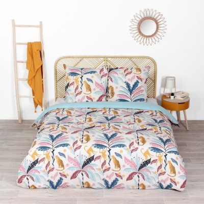 AC DECO Housse de Couette et taie d'oreiller Coton Ouistiti - 220 x 240 cm