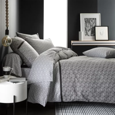 ORIGIN Housse de couette imprim&eacute;e en bambou, Quentin Made in France