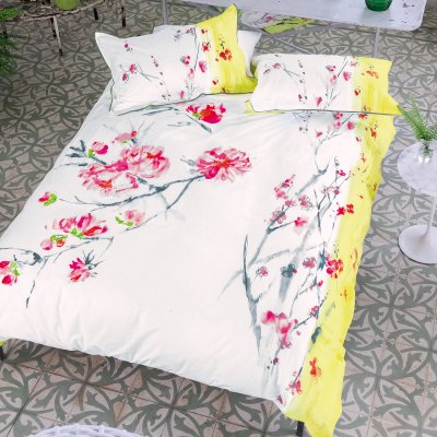 DESIGNERS GUILD Housse de couette imprim&eacute;e en satin de coton, Oriental Flower