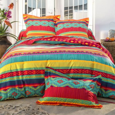 BECQUET Housse de couette motifs graphiques - Multicolore